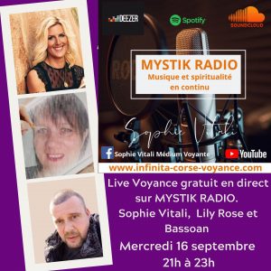 Live voyance gratuit/ Mystik radio / Sophie Vitali, Lily Rose et Bassoan