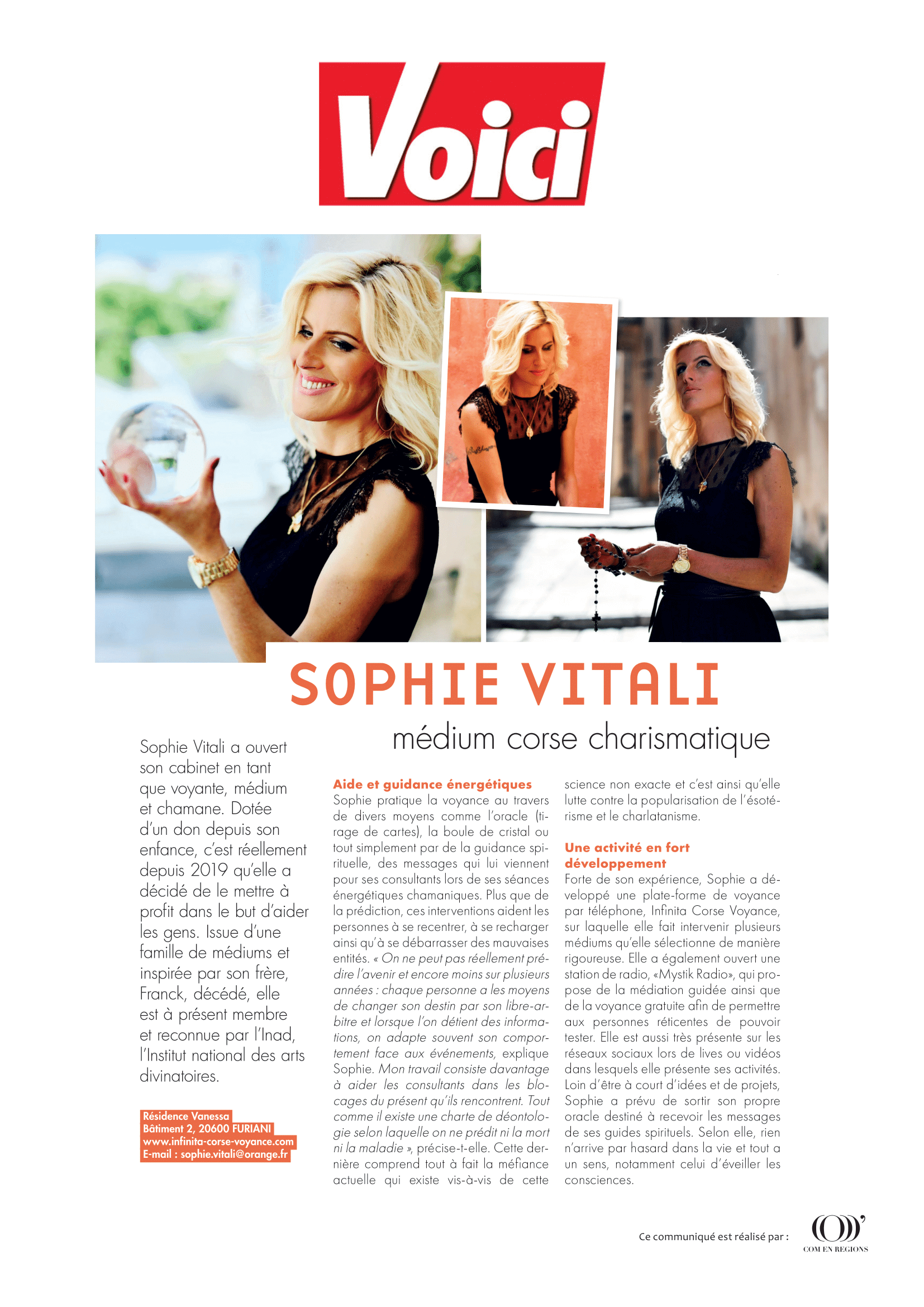 Sophie Vitali dans le magazine Voici Sophie Vitali dans le magazine Voici