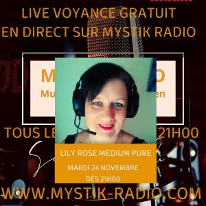 Lily Rose médium spirit chez Infinità Corse voyance en live voyance gratuit sur Mystik Radio