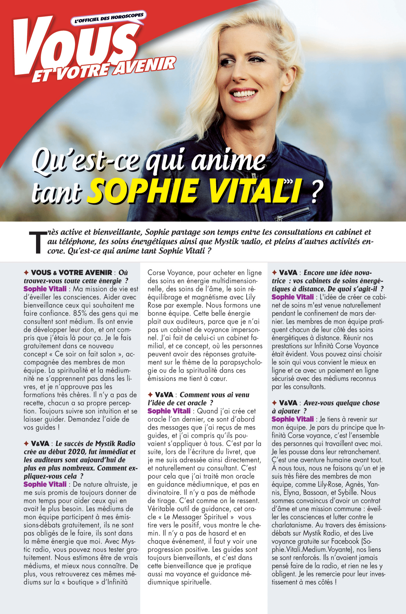 Sophie Vitali Interview pour l'oracle Le messager spirituel / Vous et votre avenir décembre 2020