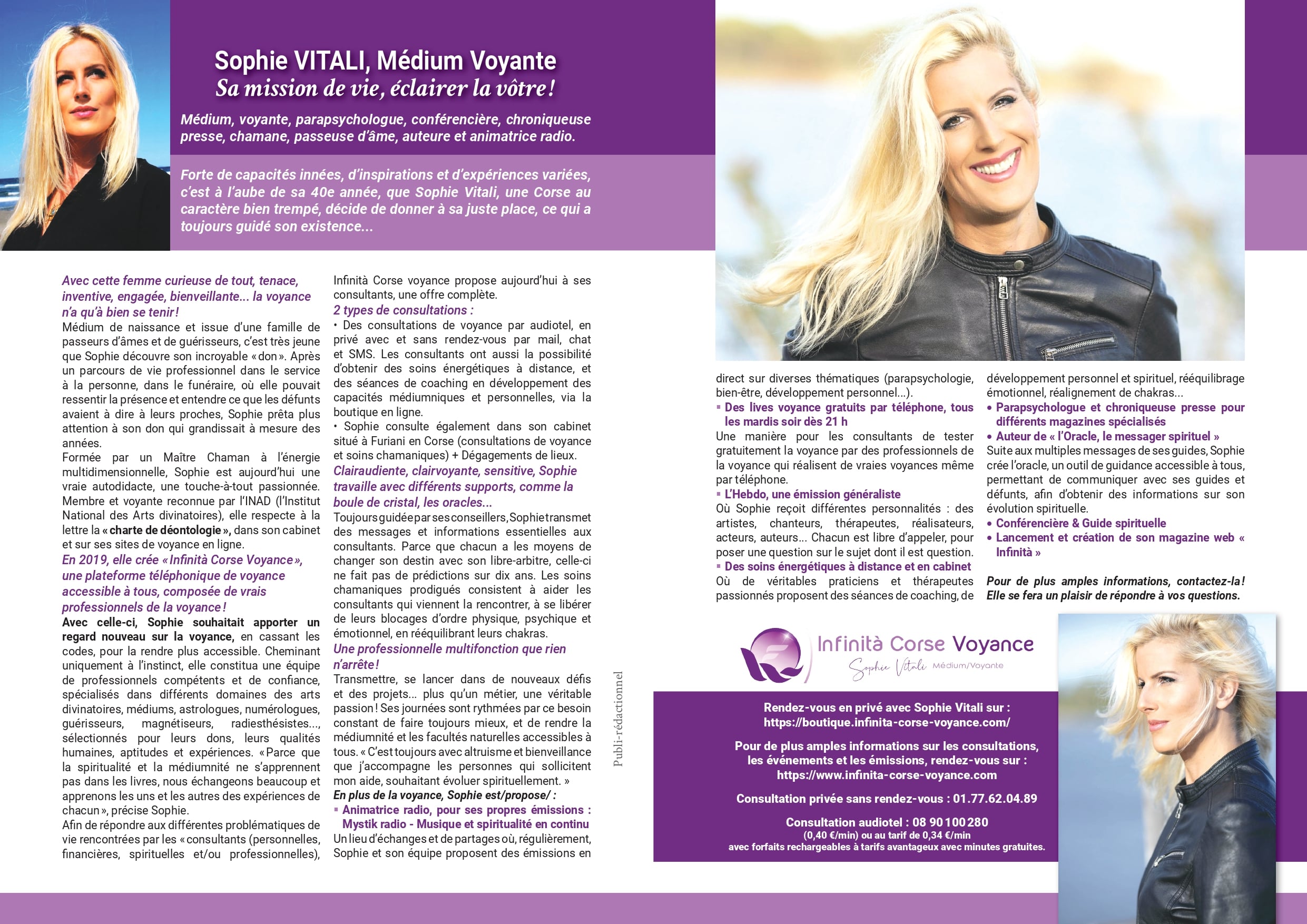 Le magazine Séniors Actuels parle de Sophie Vitali célèbre médium dans son dossier spécial voyance 01.09.2021