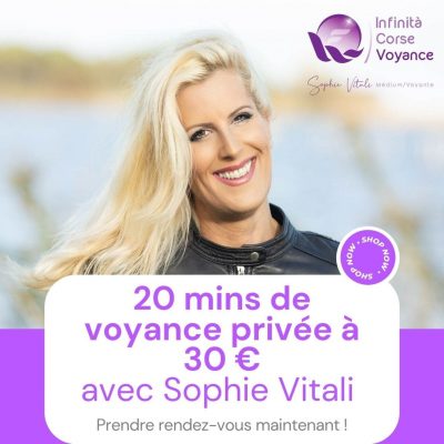 20 minutes de voyance sérieuse de qualité sans file d'attente par téléphone en privé avec Sophie Vitali célèbre médium et parapsychologue à 30 €