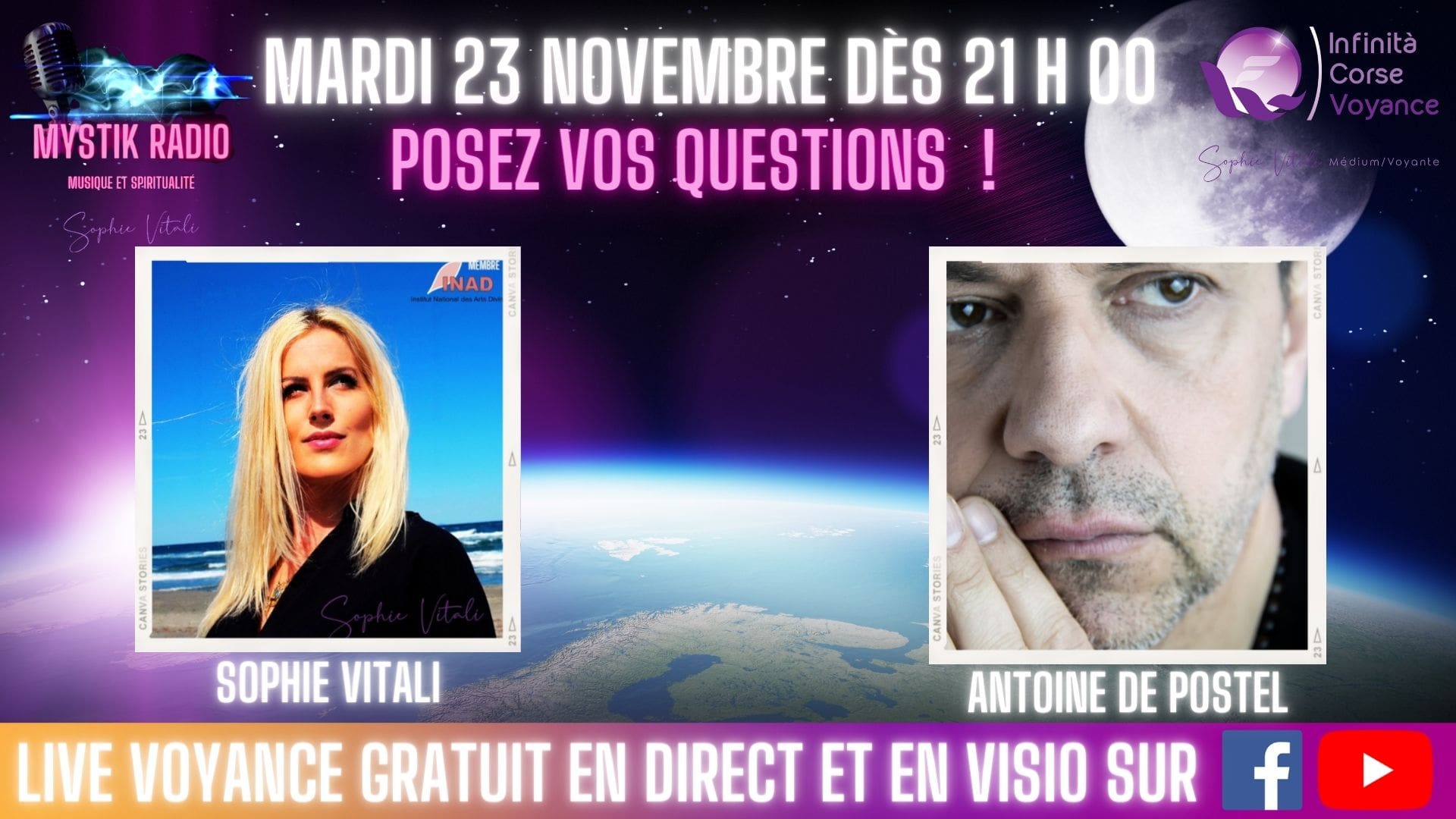 Sophie Vitali & Antoine de Postel répondent à vos questions en direct sur Facebook et YouTube ! 26 novembre 2021