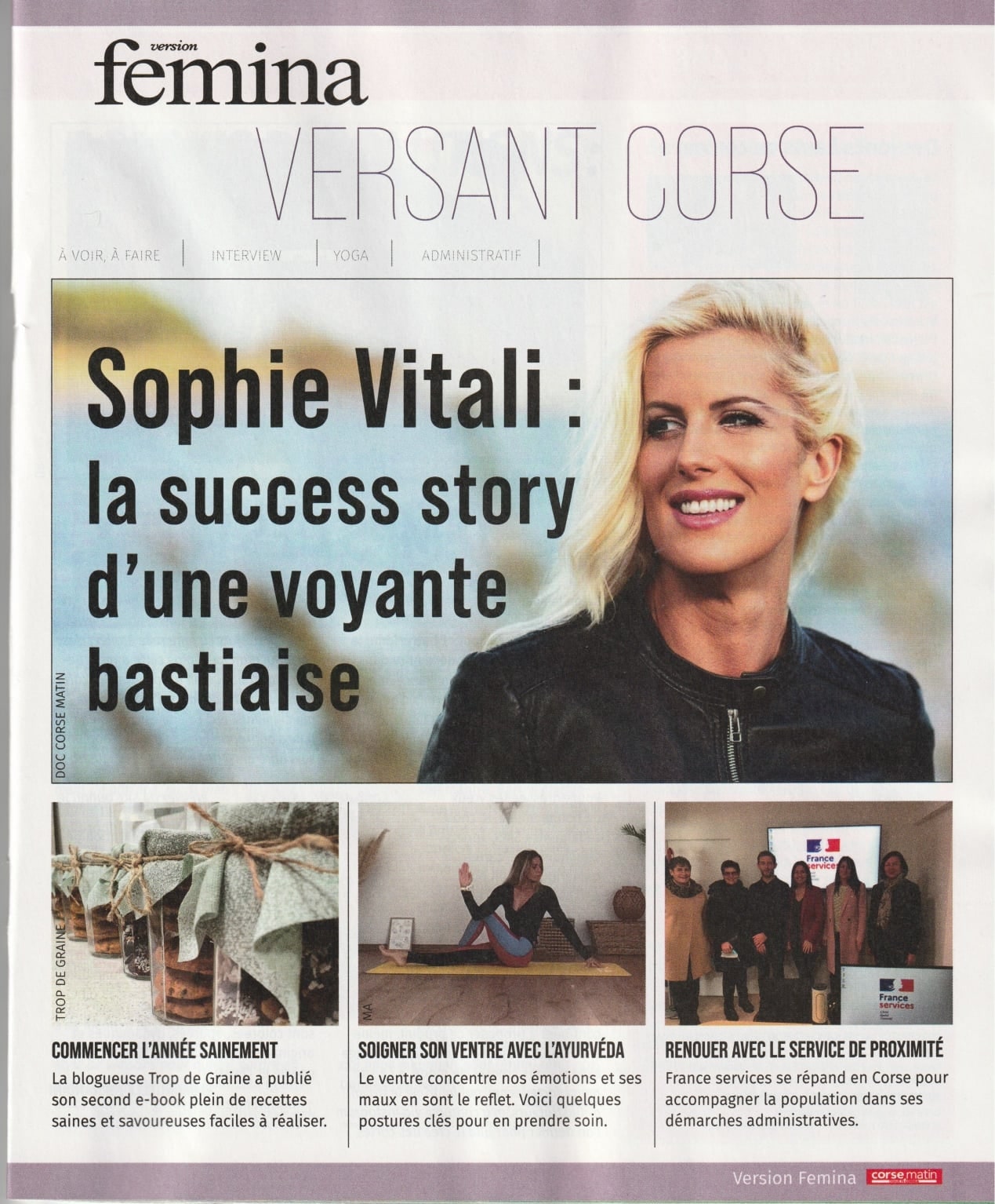 Femina Magazine Versant Corse : La succes story d'une voyante bastiaise : Sophie Vitali
