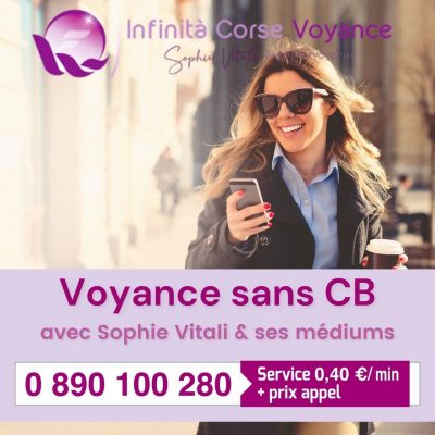 Voyance sans carte bancaire en Corse au numéro audiotel : 0890 100 280 à 0.40 € la minute avec la célèbre médium Sophie Vitali