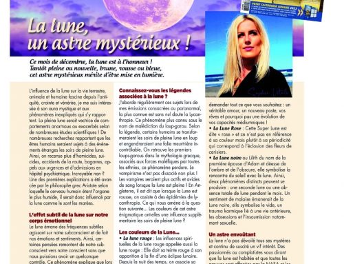 La lune, un astre mystérieux ! par Sophie Vitali pour Vous et votre avenir Magazine spécial Astro décembre 2021