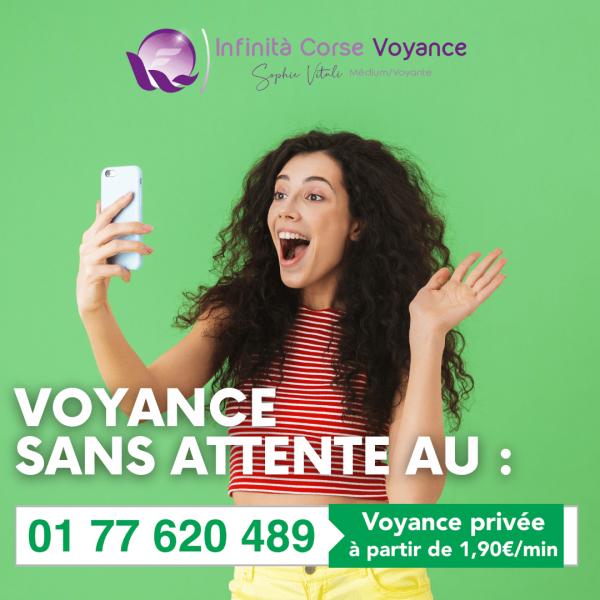 Voyance discount sérieuse par téléphone avec CB créée par la célèbre médium et auteure Sophie Vitali. Depuis ce service de consultation en ligne, vous bénéficiez d'une voyance privée de qualité ! Pour cela, chaque professionnel des arts divinatoires est accessible en salon privé avec paiement par carte bancaire. L'avantage notable de cette offre de divination sans attente/immédiate est la confidentialité des prédictions sur votre avenir. Notre cabinet de consultation en privé est accessible 24h/24 et 7/7 avec différents services et tarifs adaptés à tous les budgets ! Ainsi, vous pourrez choisir notre offre de forfaits voyance privée discount et bénéficiez de minutes de voyance gratuite ! Pour consulter un véritable médium, voyant, numérologue ou astrologue qualifié, composez le : 0177 620 489 à partir de 1.90 € la minute !