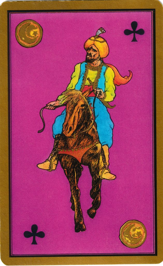 Tarot Persan Indira : le Cavalier d'Écu et son interprétation dans un tirage sentimental, professionnel, santé et spirituel