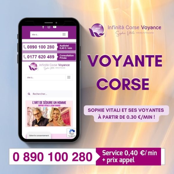 Voyante corse par audiotel à 0.30 € la minute - Consultation de voyance par téléphone sans carte bancaire à Ajaccio, Bastia, Corte et partout en Corse avec la célèbre médium Sophie Vitali