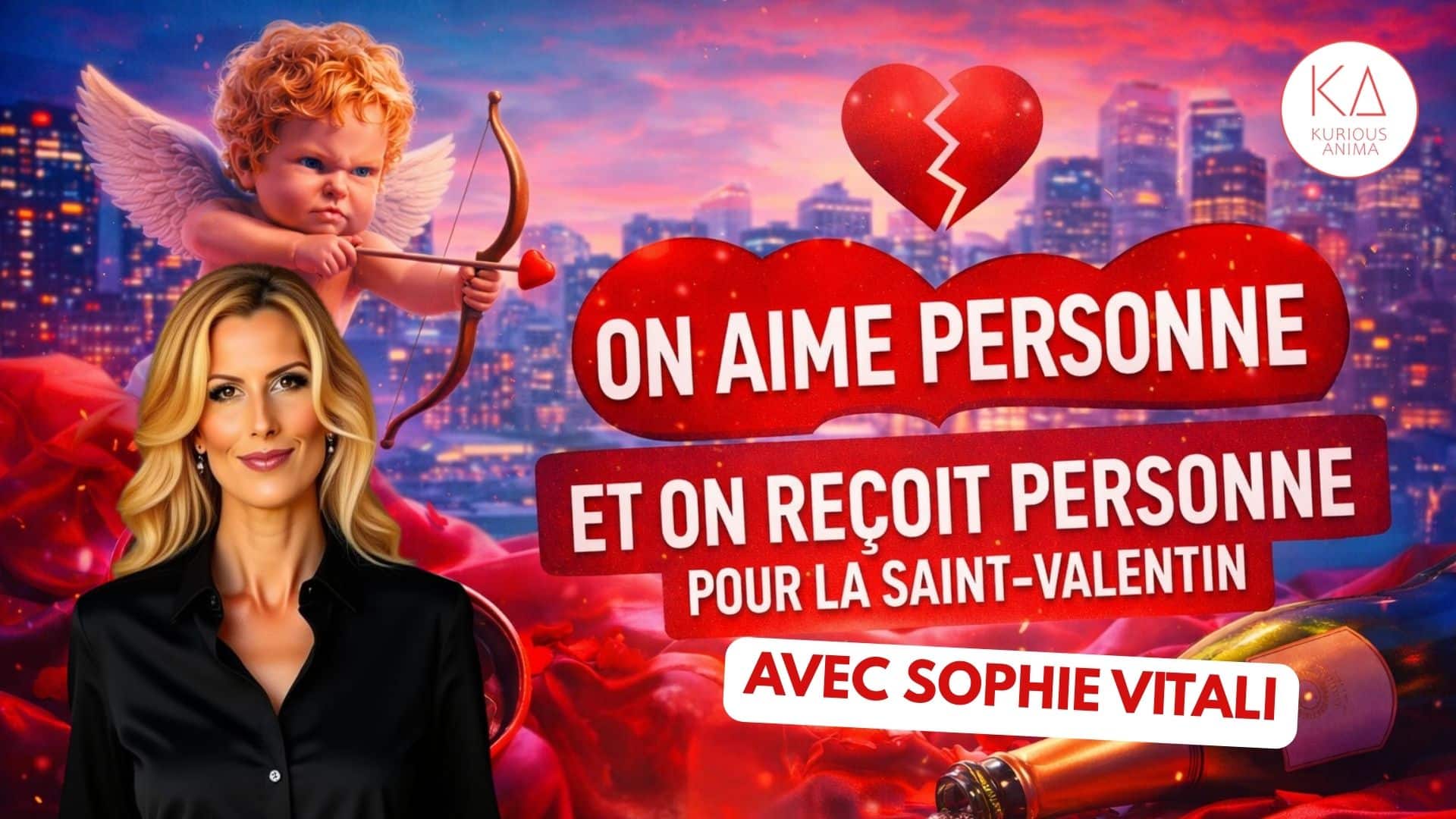 Illustration de l’émission On n’aime personne pour la Saint-Valentin avec Sophie Vitali sur Kurious Anima