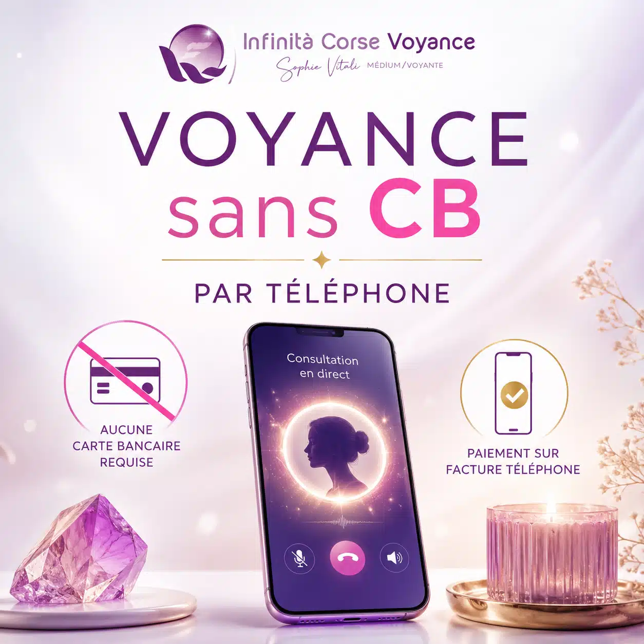 Voyance audiotel sans carte bancaire avec Sophie Vitali au 0890 100 280 à 0,40 euro par minute