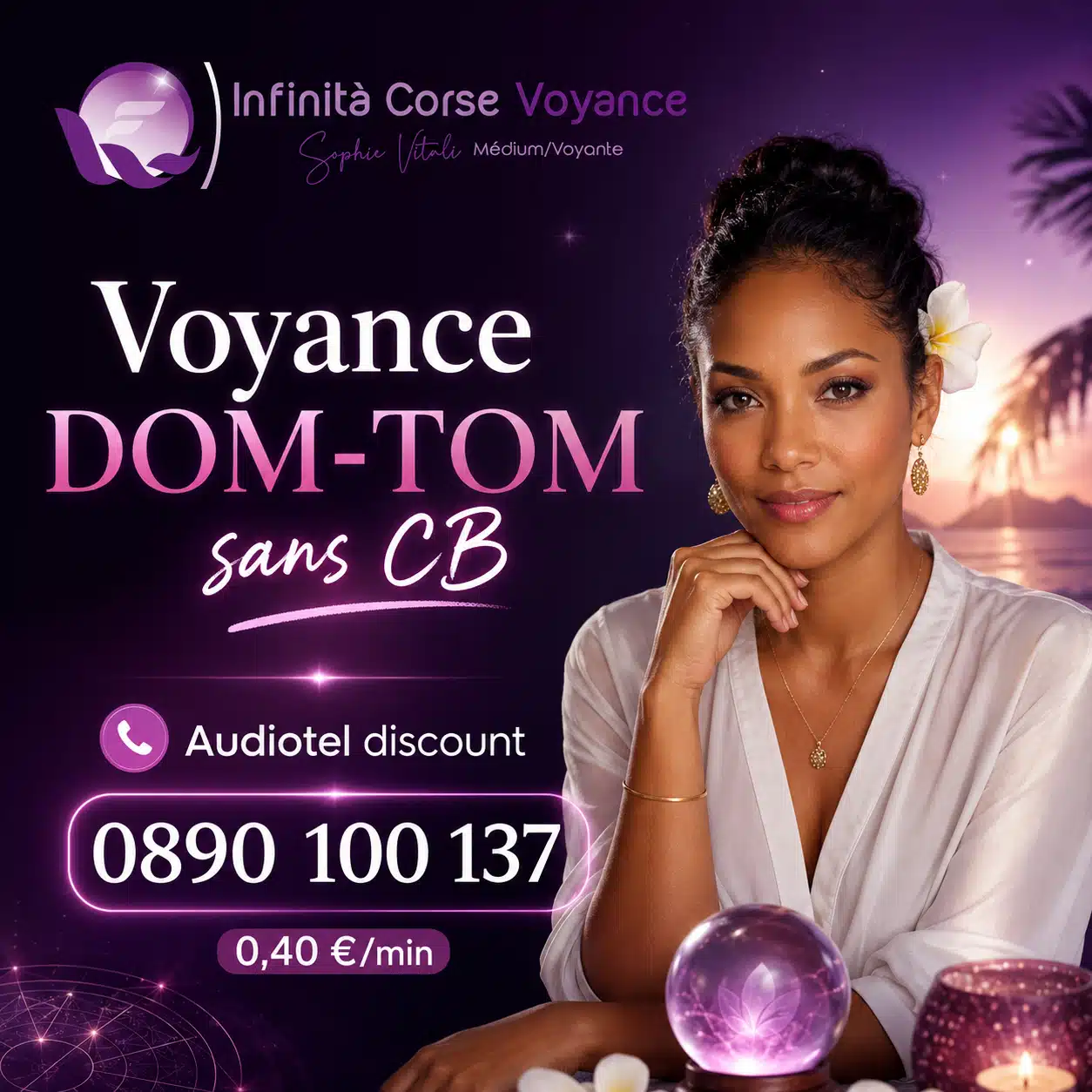 Voyance sans CB Infinità Corse Voyance : consultation audiotel par téléphone depuis la Corse, la France et les DOM-TOM