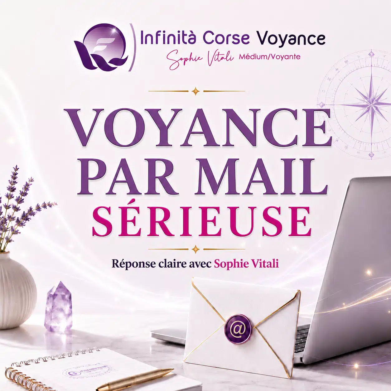 Voyance par mail avec Sophie Vitali sur Infinita Corse Voyance pour recevoir une réponse écrite personnalisée