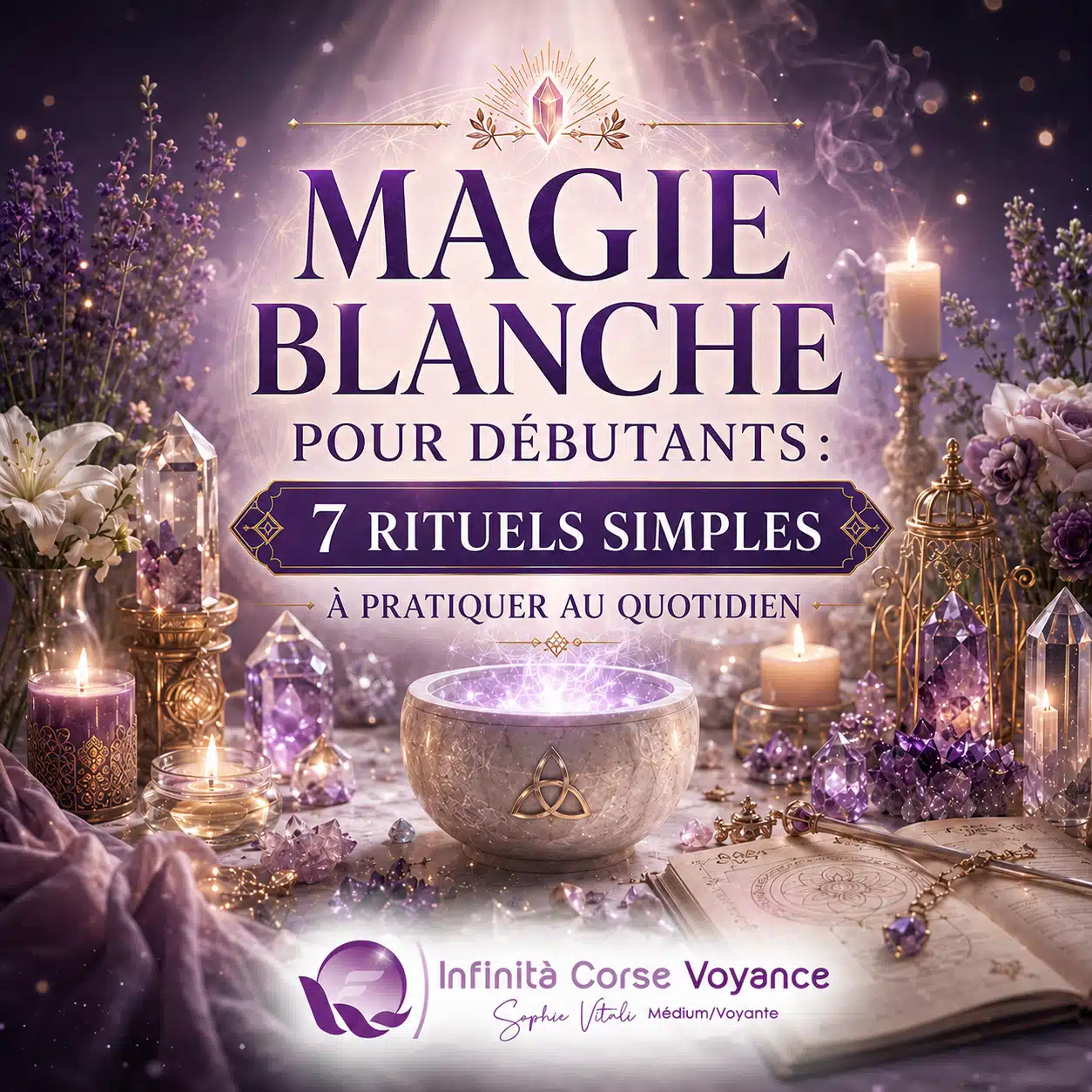 Magie blanche pour débutants : 7 rituels simples à pratiquer au quotidien avec bougies, cristaux et carnet d’intentions