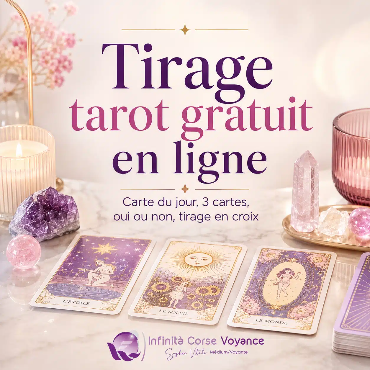 Tirage tarot gratuit en ligne avec Sophie Vitali et le Tarot de Marseille