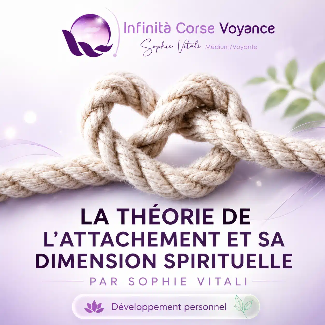 Corde formant un cœur illustrant la théorie de l’attachement et les 4 styles : sécure, anxieux, évitant et désorganisé, par Sophie Vitali