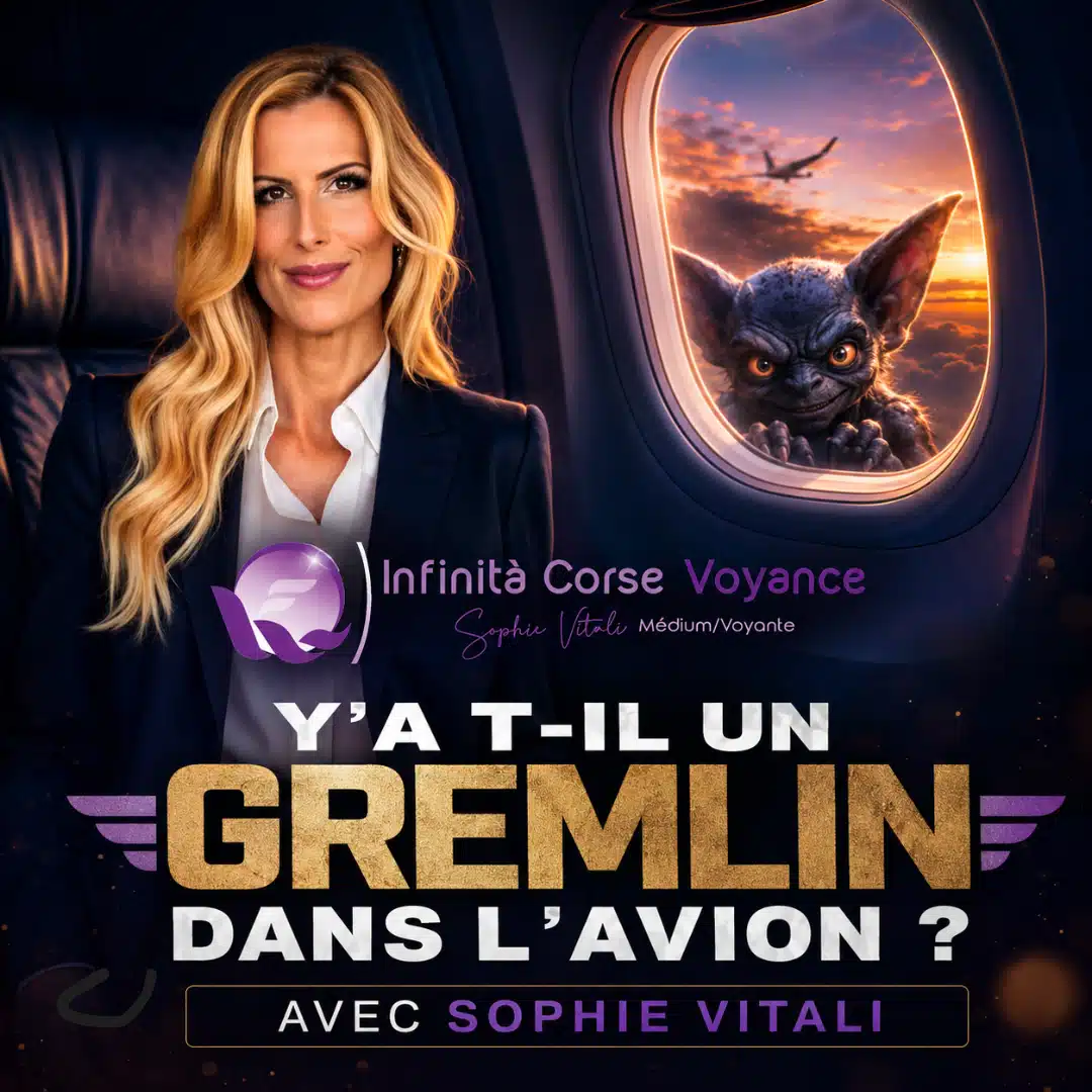 Sophie Vitali dans un avion face à un Gremlin aperçu au hublot, entre folklore aéronautique et paranormal