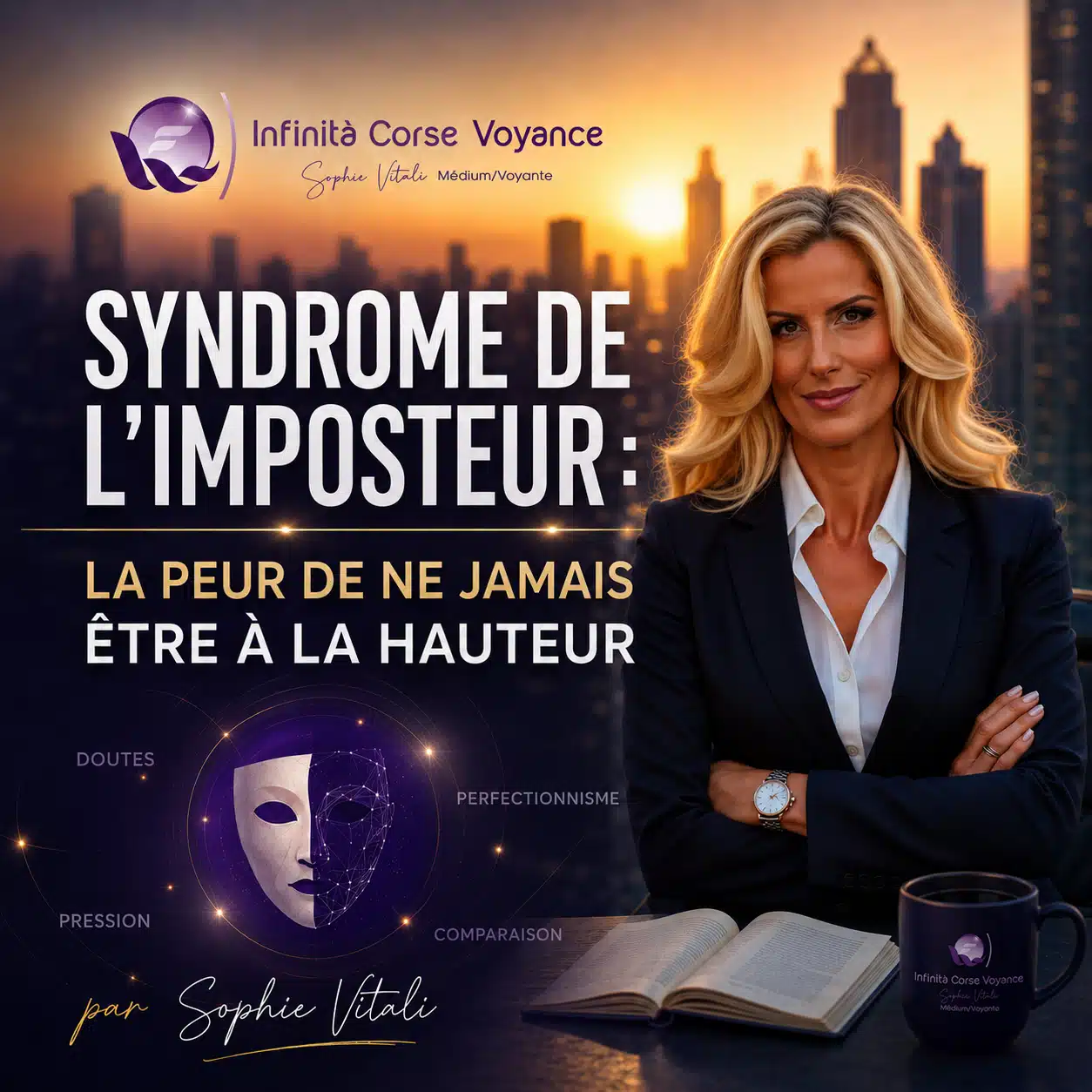 Syndrome de l’imposteur : Sophie Vitali illustre la peur de ne jamais être à la hauteur, entre doute, perfectionnisme, pression et comparaison.
