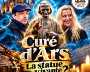 Curé d’Ars : la statue vivante, avec Sophie Vitali et Didier Santiago devant la statue de Jean-Marie Vianney