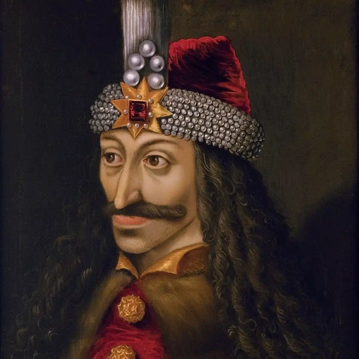 Portrait de Vlad III l’Empaleur, prince de Valachie surnommé Dracula, copie du XVIe siècle conservée au château d’Ambras à Innsbruck