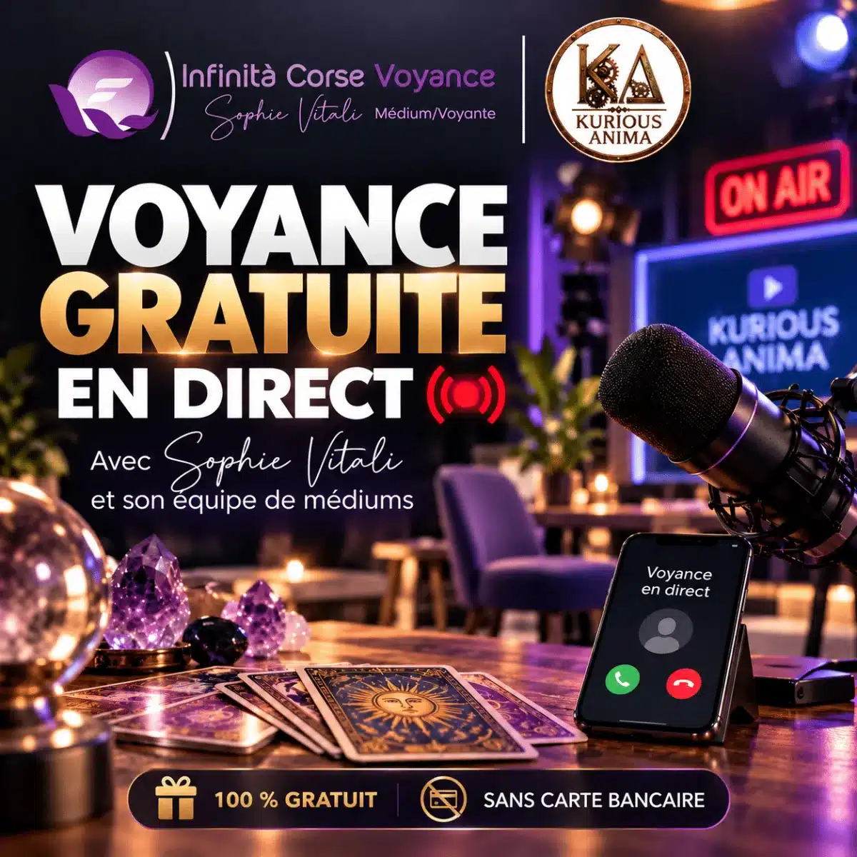 Voyance gratuite en direct avec Sophie Vitali et son équipe sur Kurious Anima